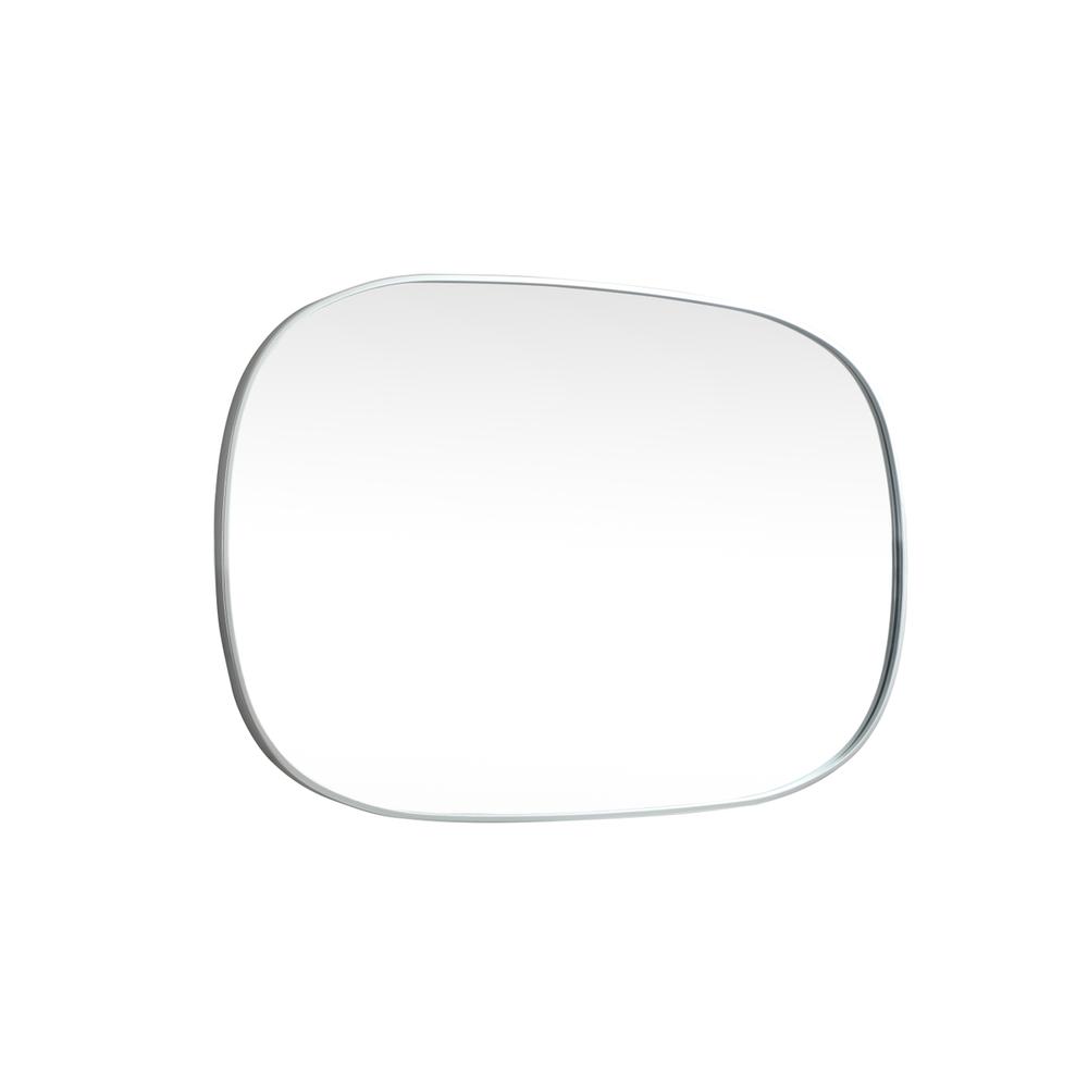Metal Frame Oval Mirror 30x48 Inch in Silver. Picture 9