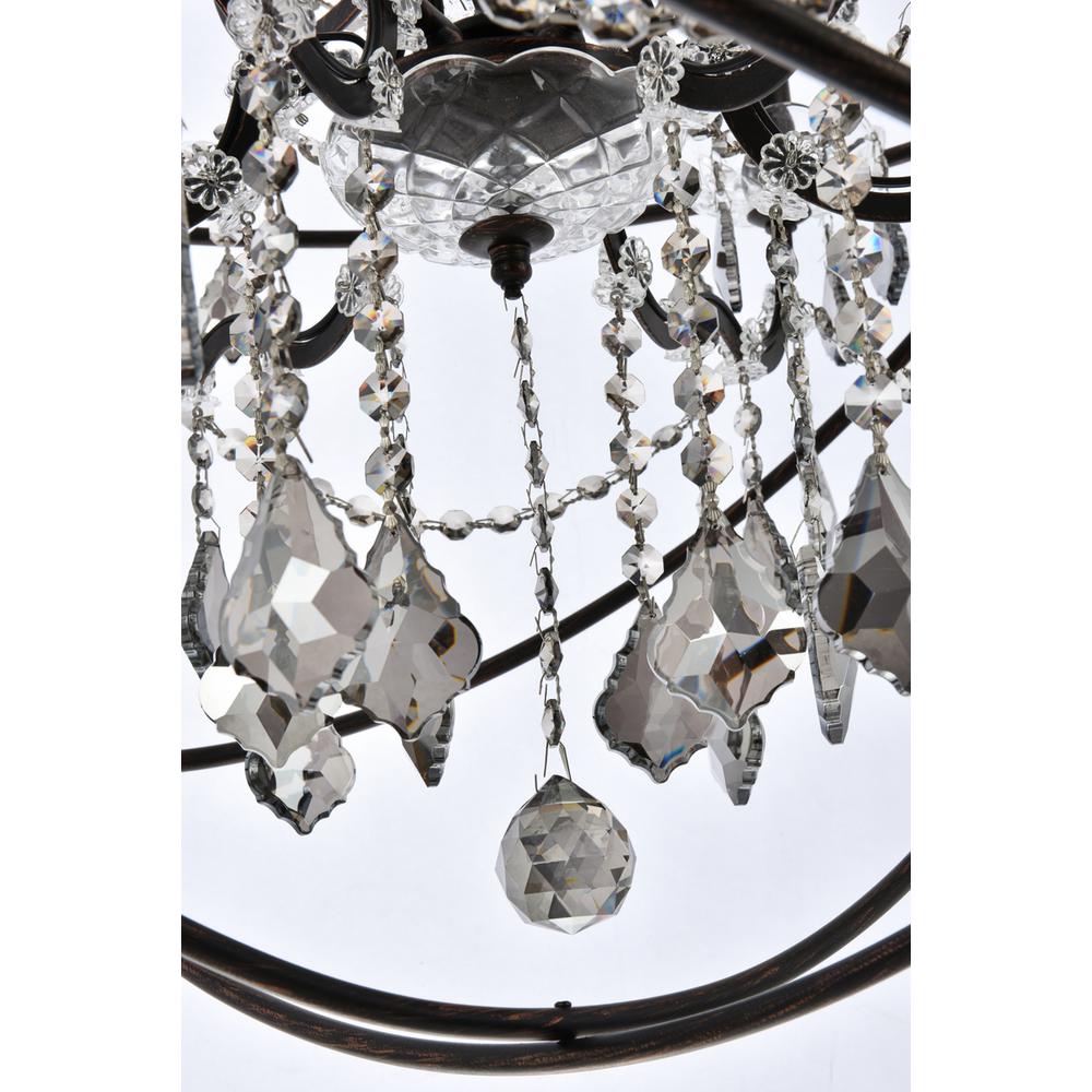 Geneva 6 light Dark Bronze Chandelier Silver Shade (Grey) Royal Cut crystal. Picture 3