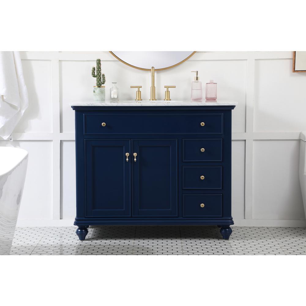 42 inch Single bathroom vanity in blue. Picture 14