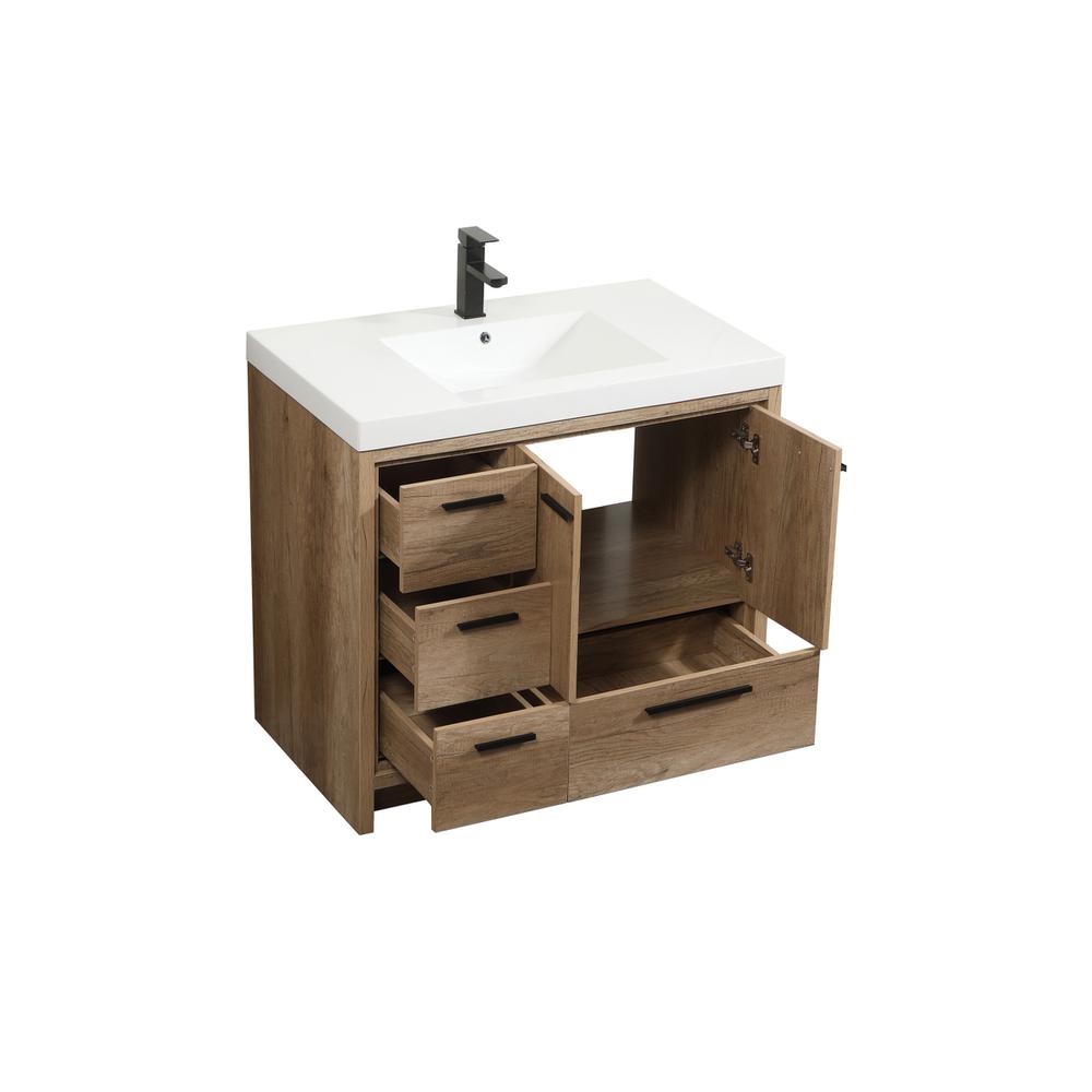 36 inch Single bathroom vanity in natural oak. Picture 9