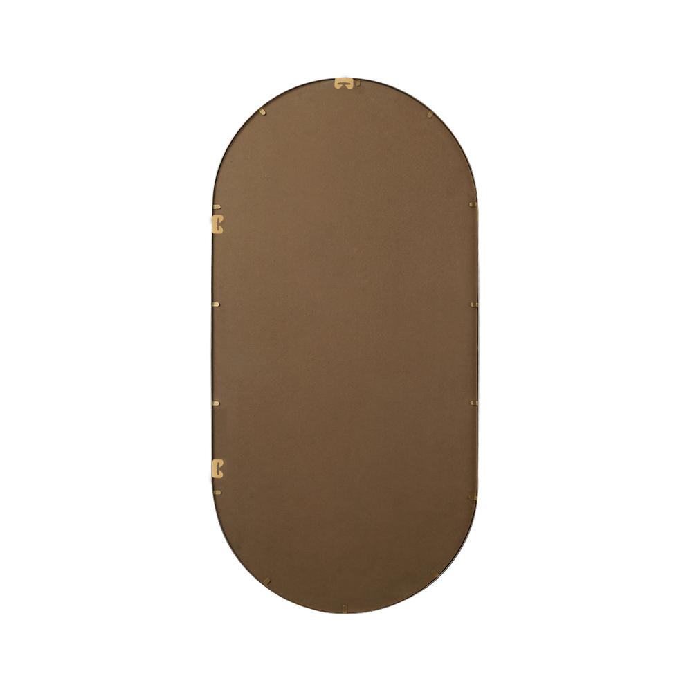 Metal Frame Oval Mirror 30x60 Inch in Brass. Picture 10