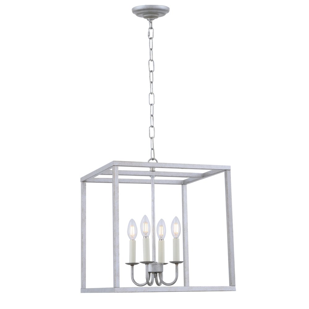 Eclipse 4 Light Vintage Silver Pendant. Picture 6