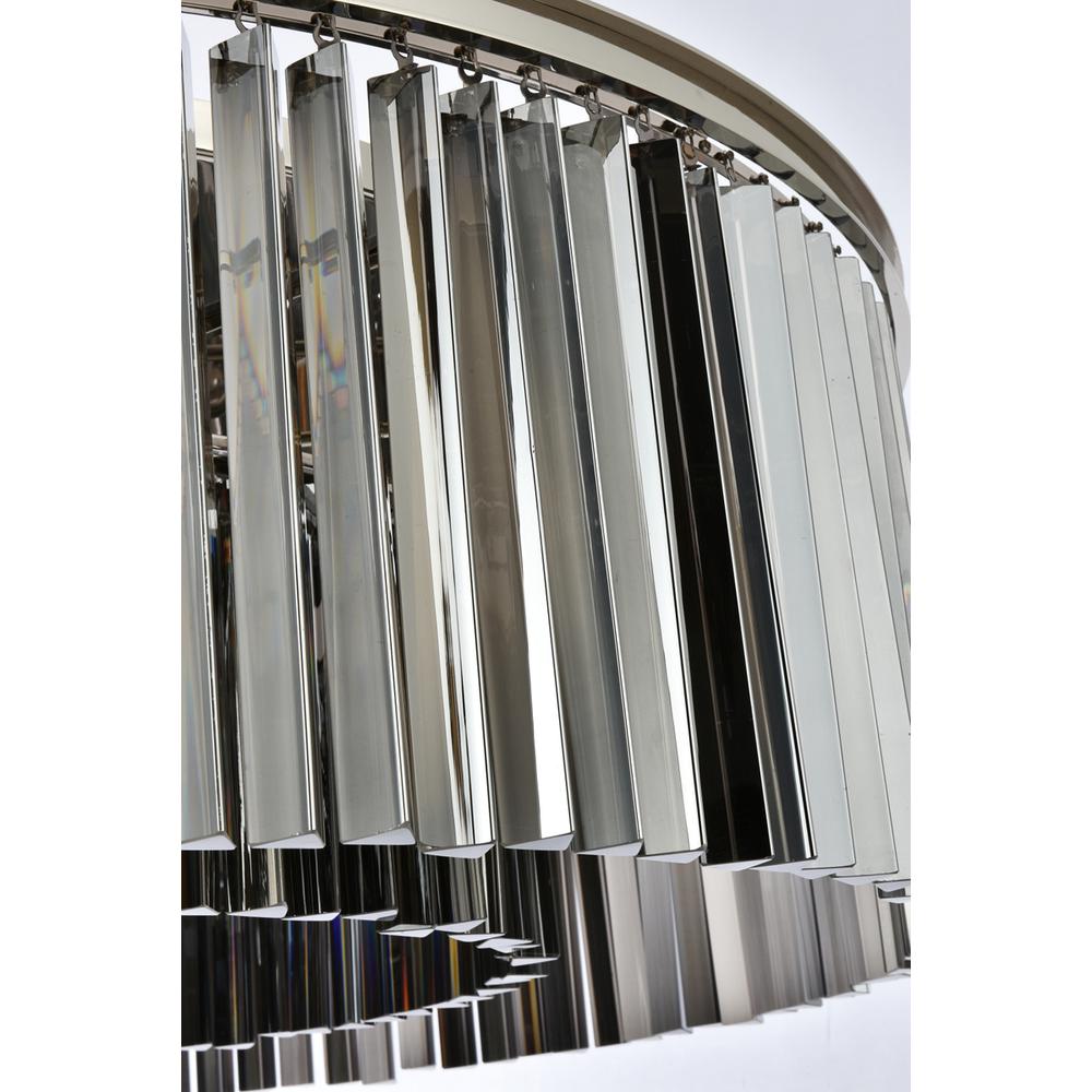 Sydney 10 light polished nickel Flush Mount Silver Shade. Picture 5