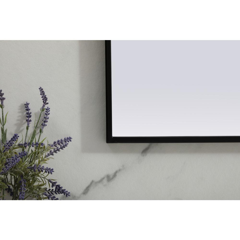 Metal Frame Arch Mirror 36x30 Inch in Black. Picture 5