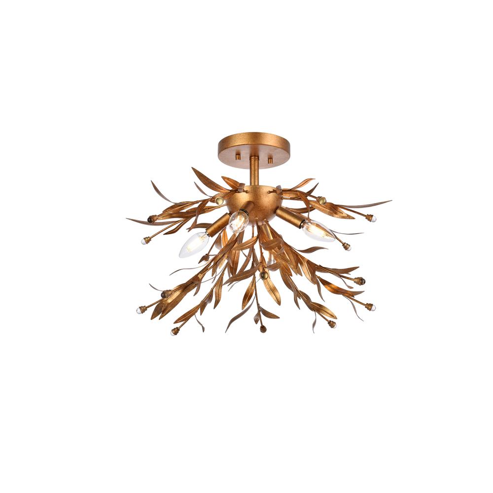 Priscilla 18.5 inch flush mount in gold leaf. Picture 2