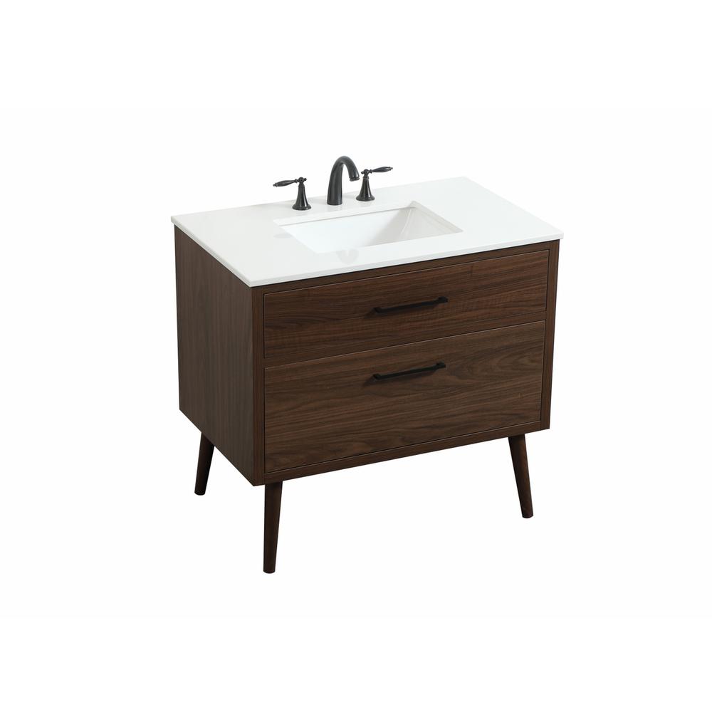 36 inch Single bathroom vanity in walnut. Picture 8