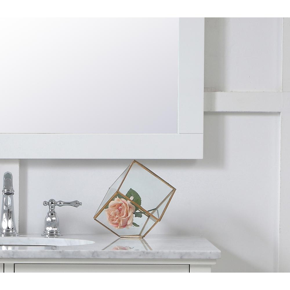 Aqua square vanity mirror 36 inch in White. Picture 5