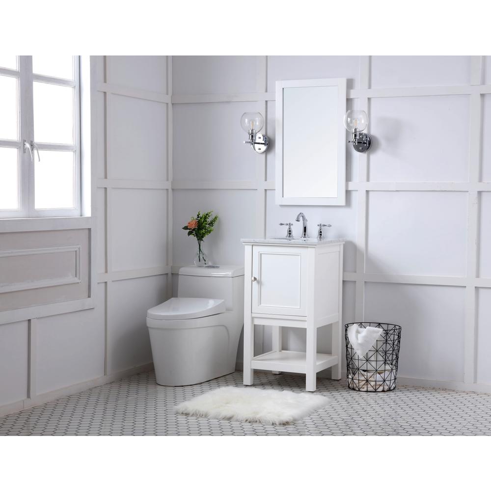 19 in. Single bathroom vanity set in White. Picture 9