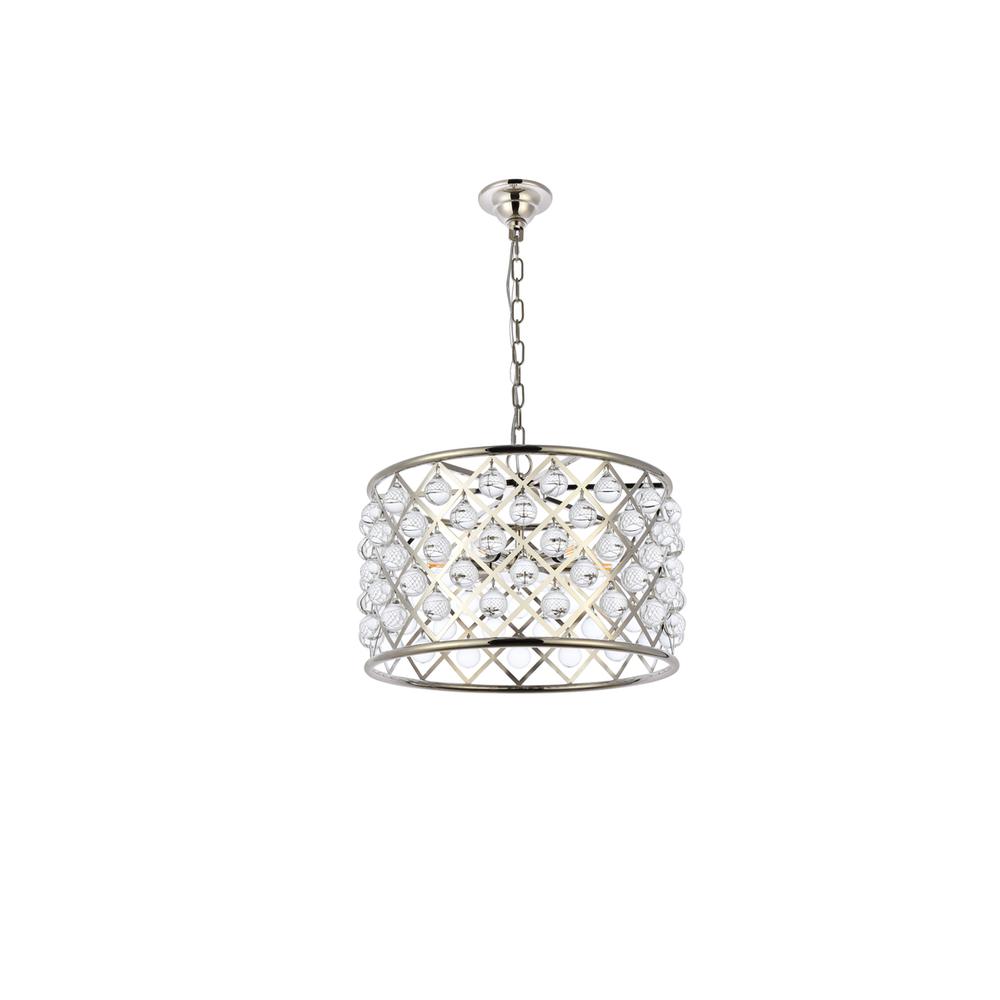 Madison 6 light polished nickel Pendant Clear Royal Cut Crystal. Picture 6