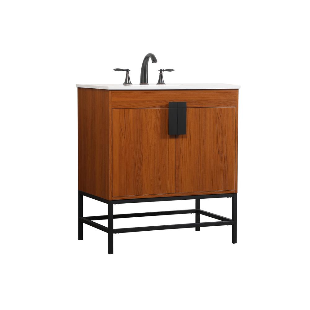 30 inch Single bathroom vanity in teak. Picture 7