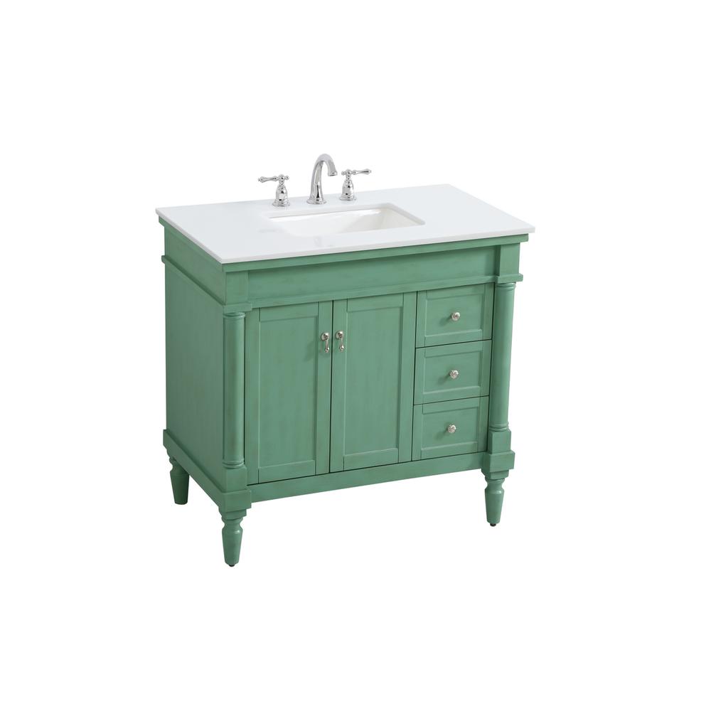36 inch Single Bathroom vanity in vintage mint. Picture 8