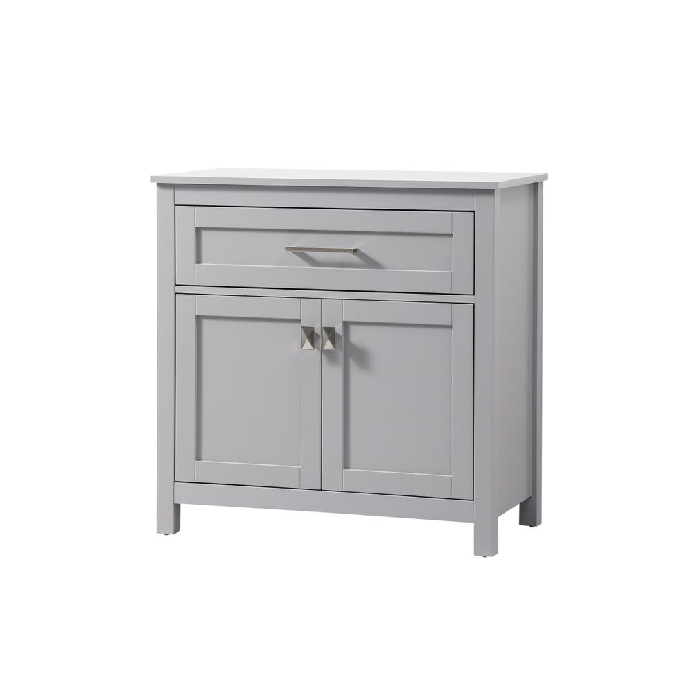 30 Inch Wide Bathroom Storage Freestanding Cabinet In Grey. Picture 2