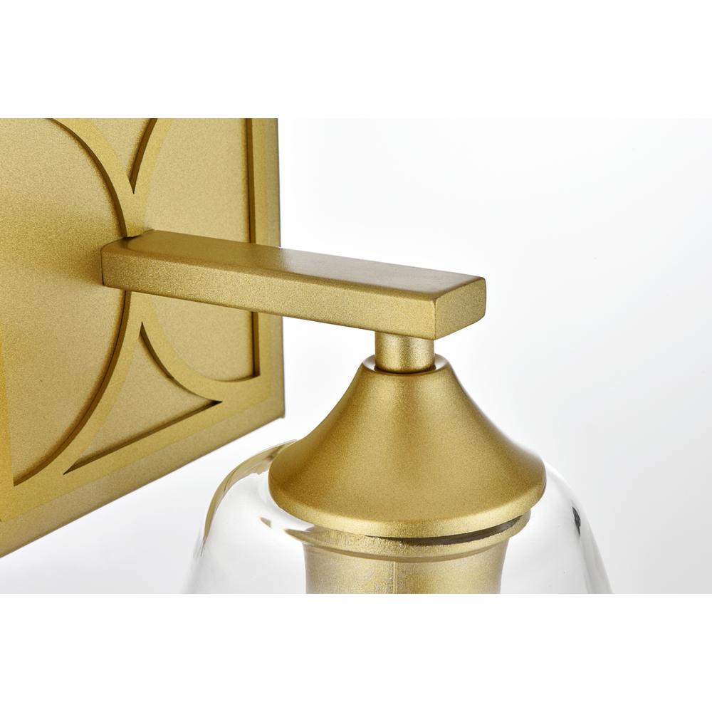 Harris 1 light Brass and Clear Bath Sconce. Picture 5