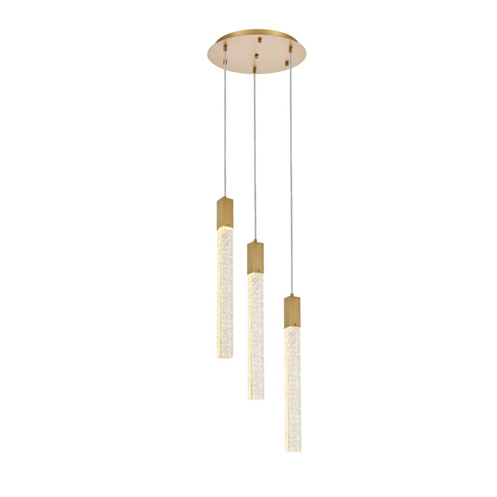 Weston 3 lights pendant in satin gold. Picture 1