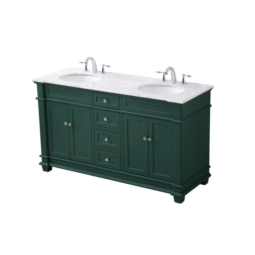 60 inch double bathroom vanity set in black. Picture 8