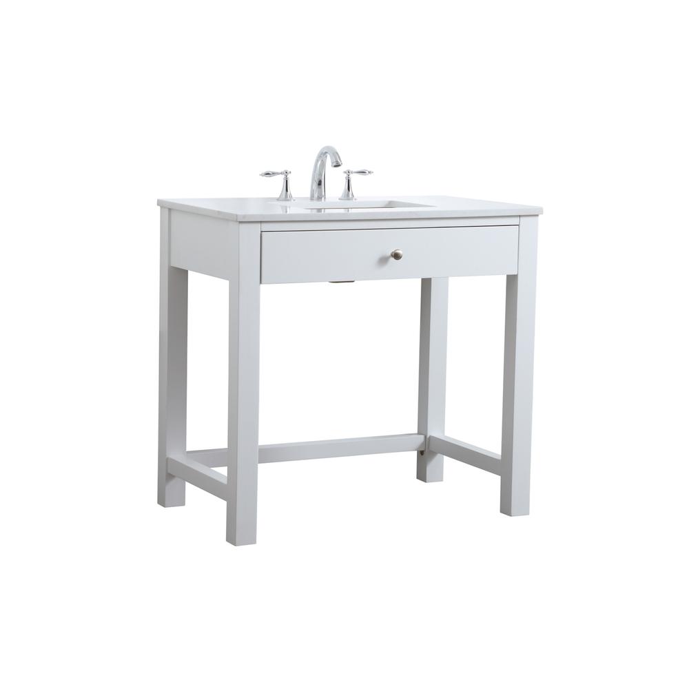 36 Inch ADA Compliant Bathroom Vanity In White. Picture 7
