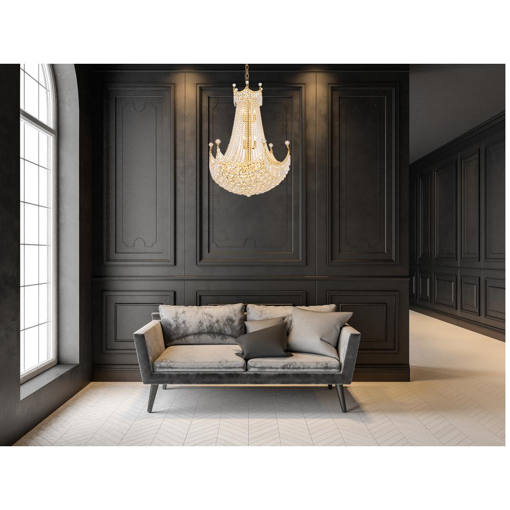 Corona 24 light Gold Chandelier Clear Royal Cut Crystal. Picture 8
