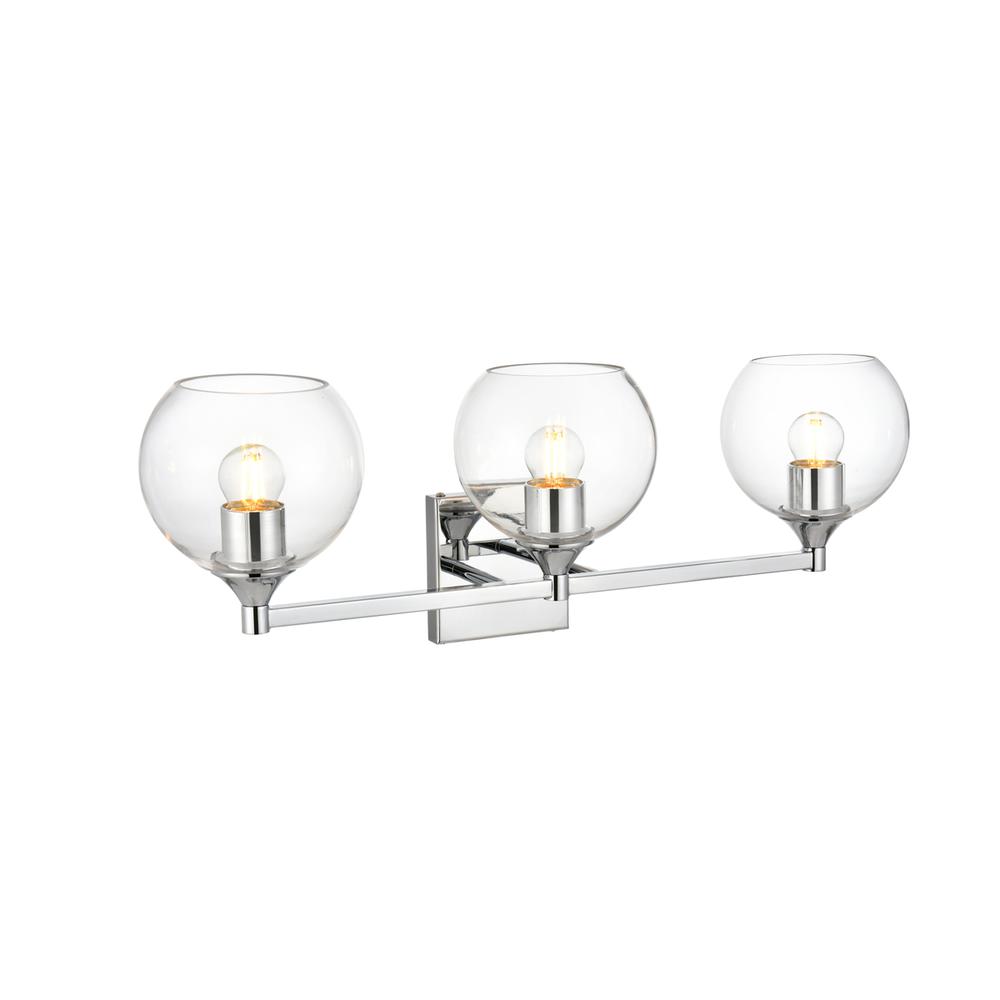 Foster 3 light Chrome and Clear Bath Sconce. Picture 3