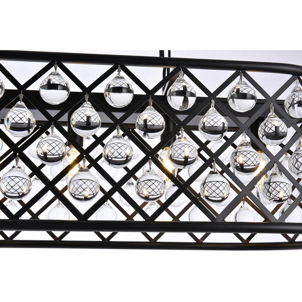 Madison 7 light Matte Black Chandelier Clear Royal Cut Crystal. Picture 3