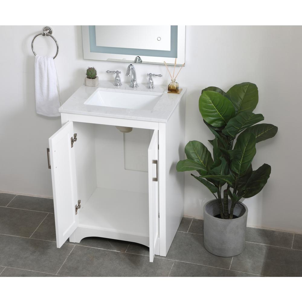 24 inch Single Bathroom Vanity in White. Picture 3