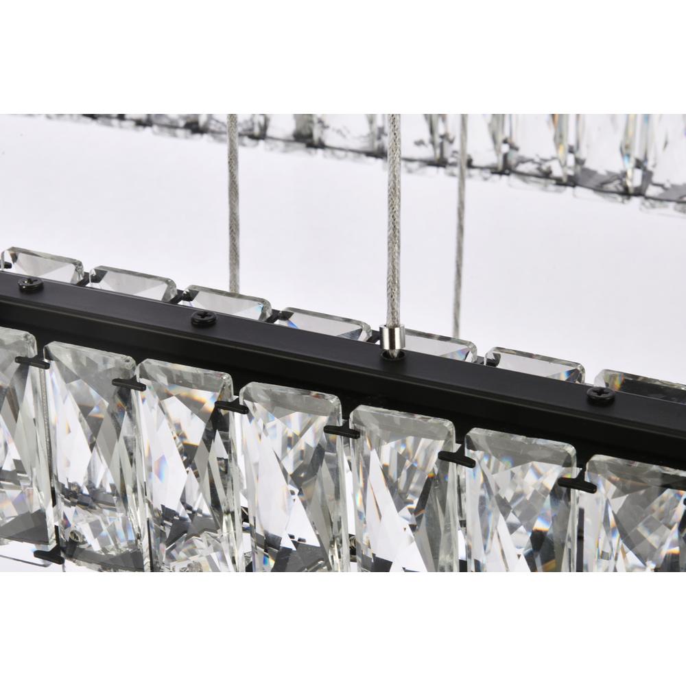 Monroe 42 inch LED triple rectangle pendant in black. Picture 4