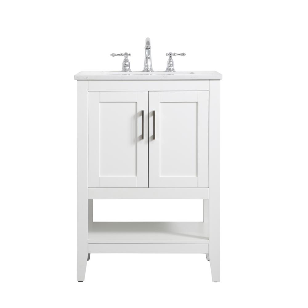 24 inch Single Bathroom Vanity in White. Picture 1