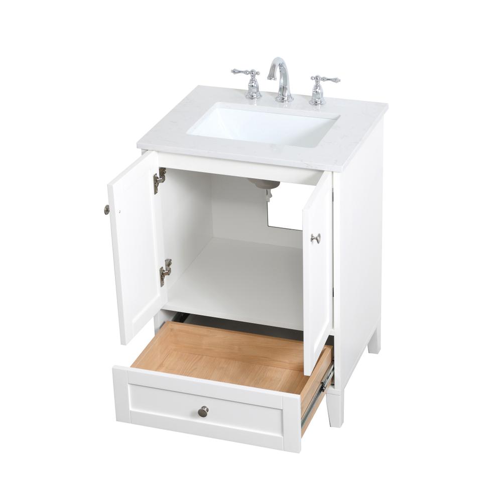 24 inch Single Bathroom Vanity in White. Picture 8