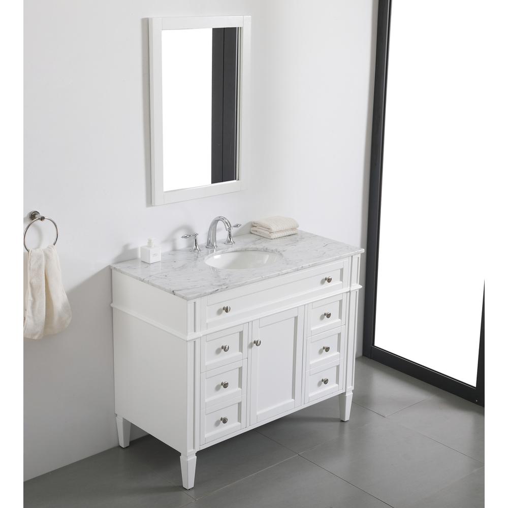 42 inch Single bathroom vanity in white. Picture 3