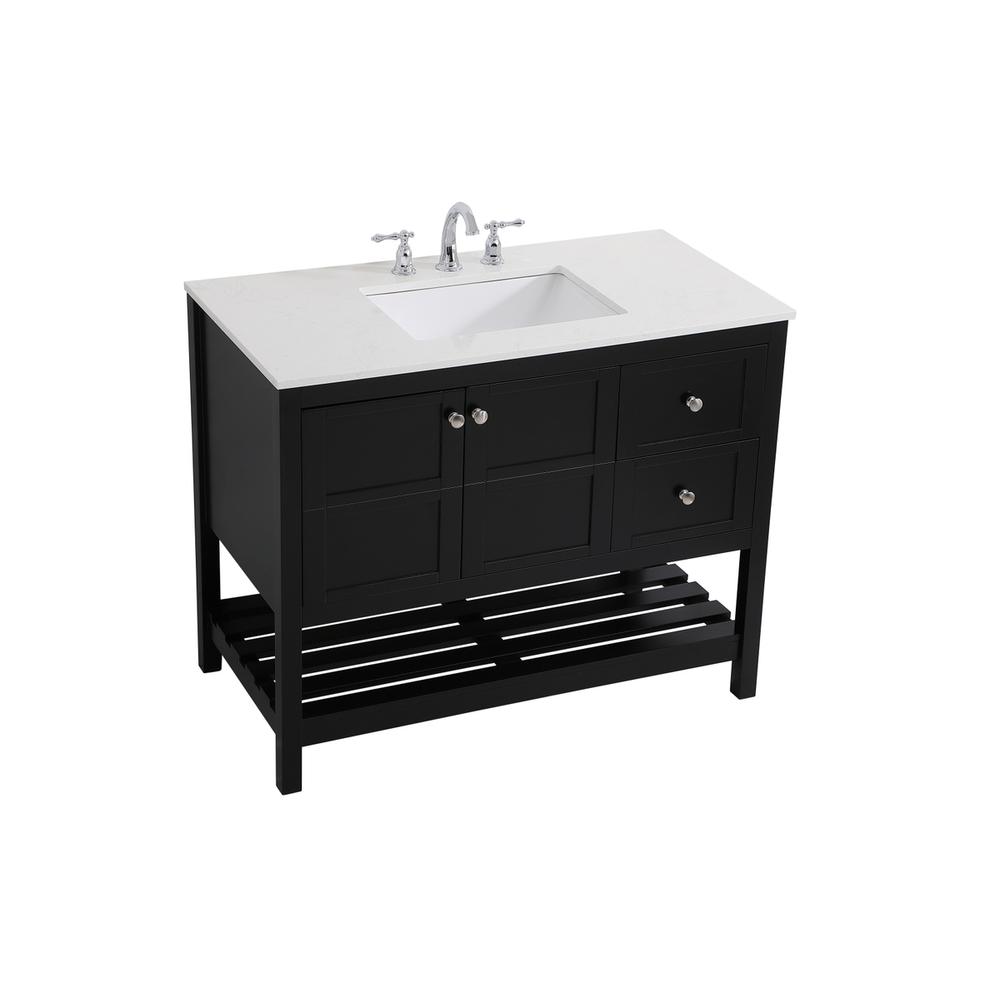 42 inch Single Bathroom Vanity in Black. Picture 7