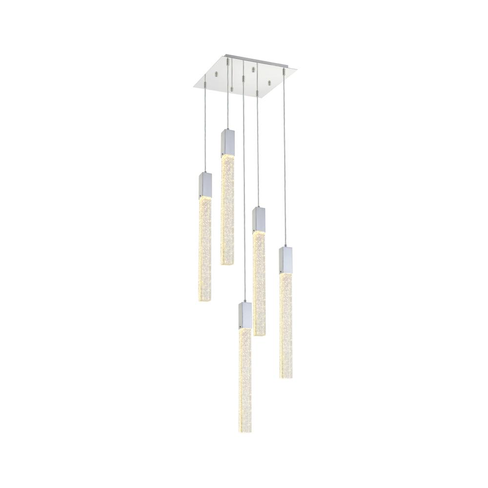 Weston 5 lights pendant in chrome. Picture 1