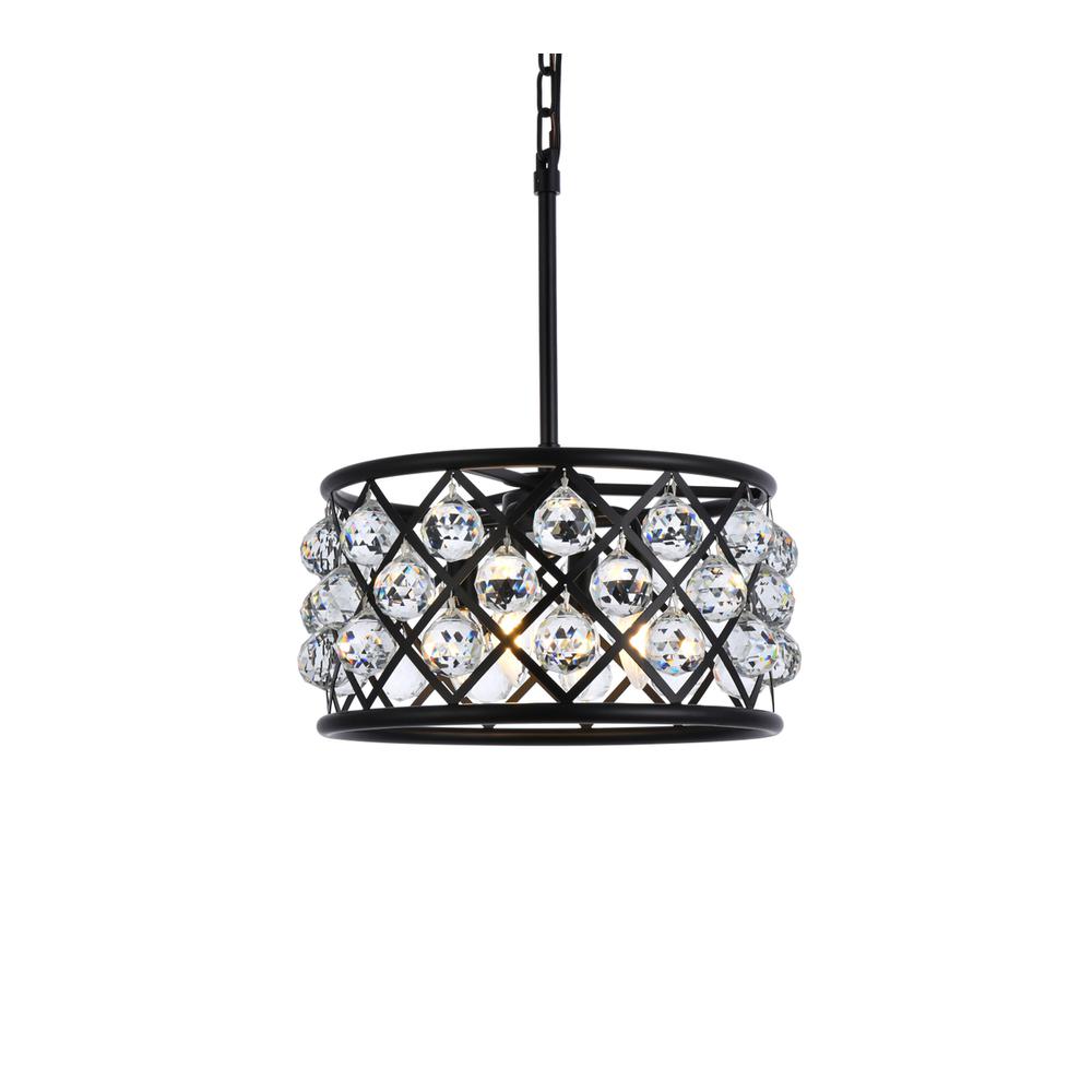 Madison 4 light Matte Black Pendant Clear Royal Cut Crystal. Picture 2