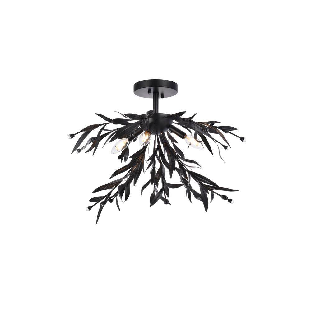 Priscilla 23 inch flush mount in black. Picture 1