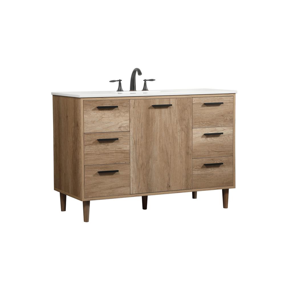 48 inch Single bathroom vanity in natural oak. Picture 7