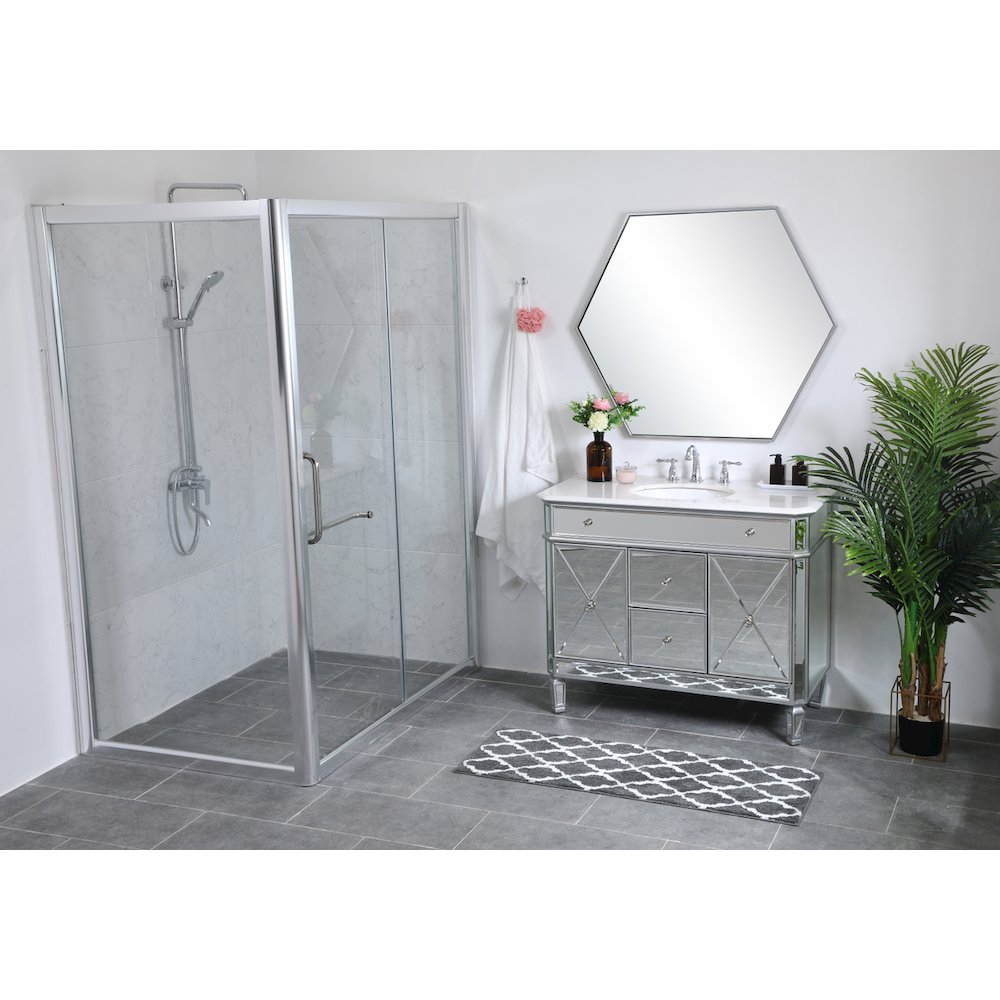 42 In. Single Bathroom Vanity Set In  Antique Silver. Picture 8