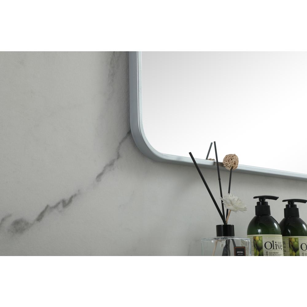 Soft corner metal square mirror 48x48 inch in Silver. Picture 6