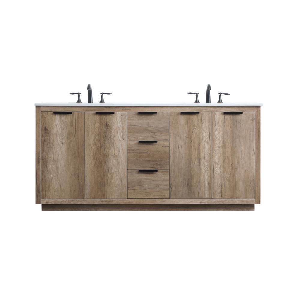 72 Inch Double Bathroom Vanity In Natural Oak. Picture 1