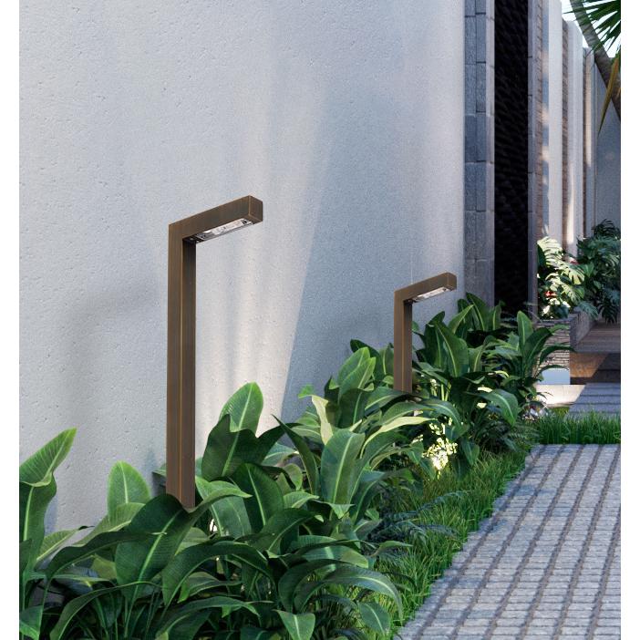 Cast brass modern linear path light. Picture 7