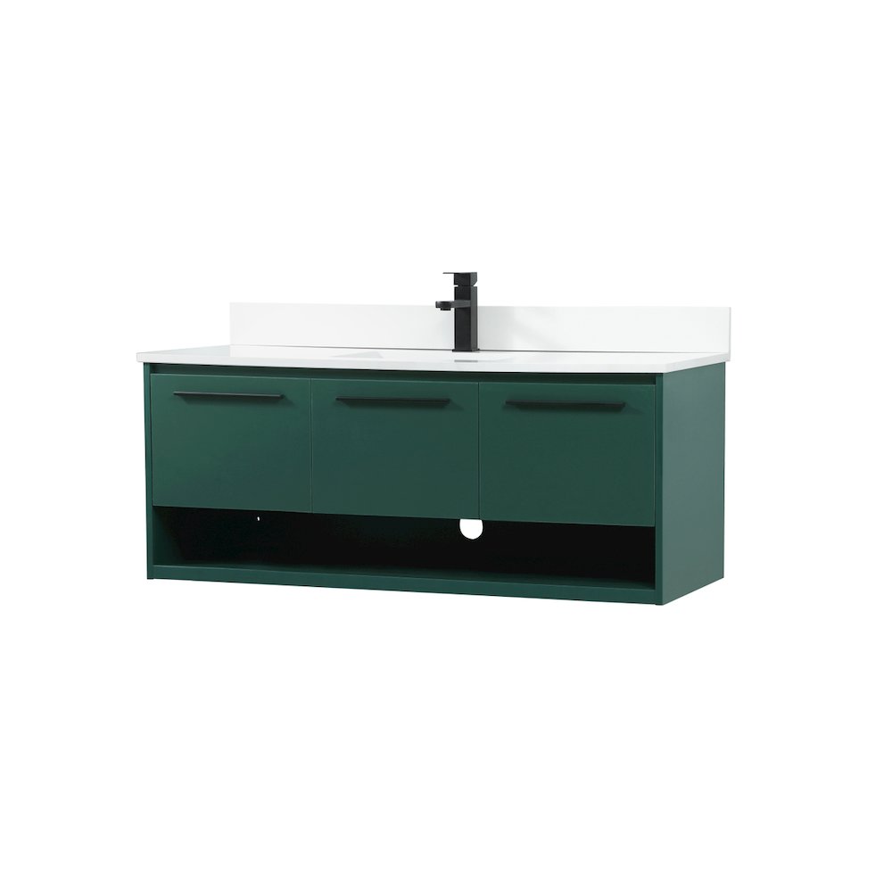48 Inch Single Bathroom Vanity In Green With Backsplash. Picture 8