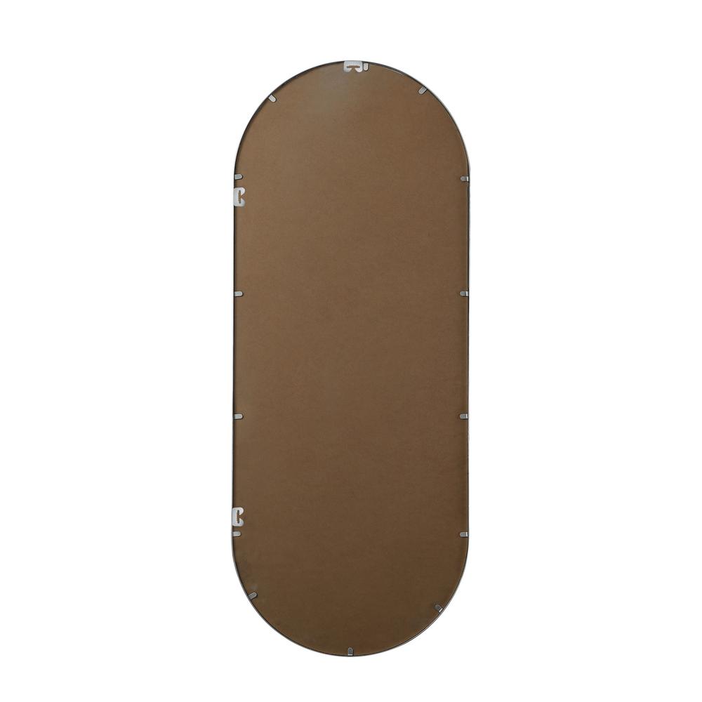 Metal Frame Oval Mirror 24x60 Inch in Silver. Picture 10