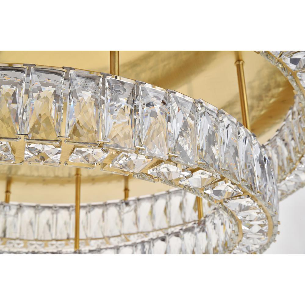 Monroe LED light Gold Flush Mount Clear Royal Cut Crystal. Picture 5