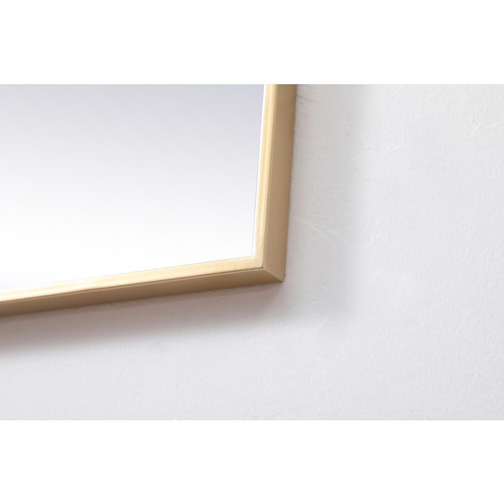 Metal Frame Square Mirror 24 inch in Brass. Picture 6