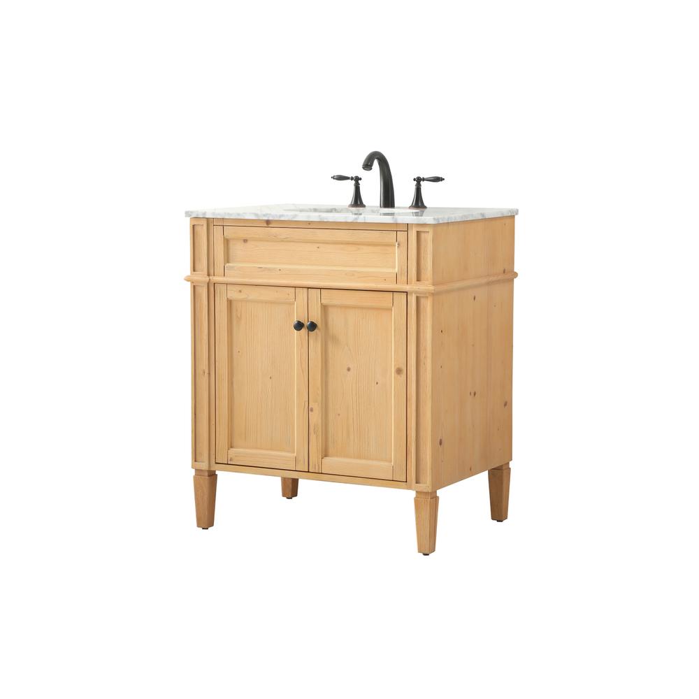 30 inch Single bathroom vanity in natural wood. Picture 7