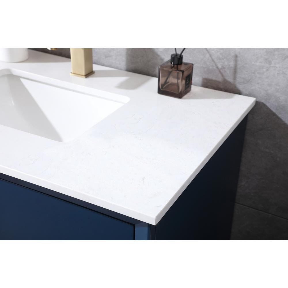 36 Inch SIngle Bathroom Vanity In Blue. Picture 5
