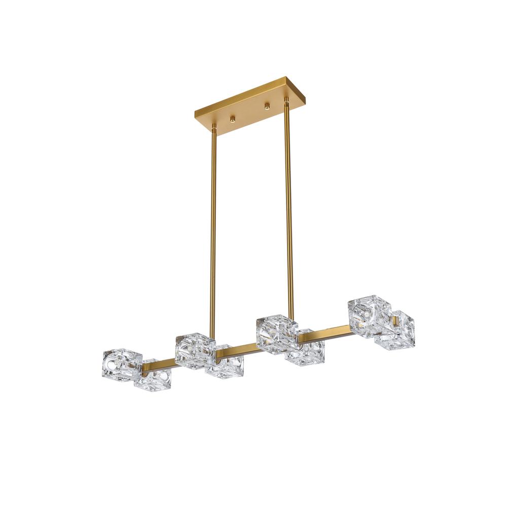 Lyra 30 inch Pendant Light in Satin Gold. Picture 6