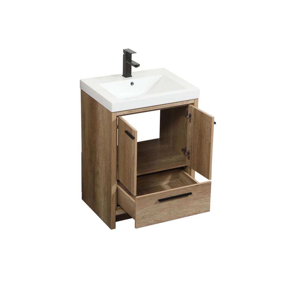 24 inch Single bathroom vanity in natural oak. Picture 9