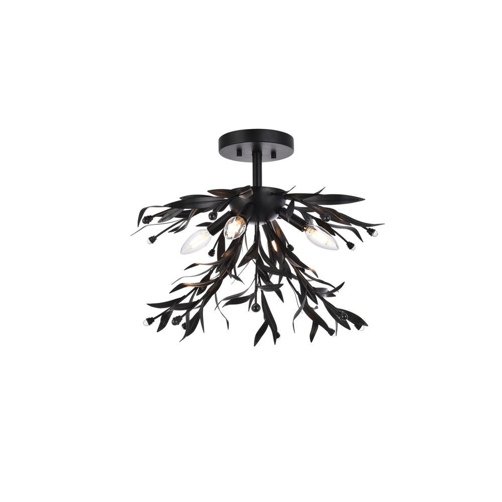 Priscilla 18.5 inch flush mount in black. Picture 1