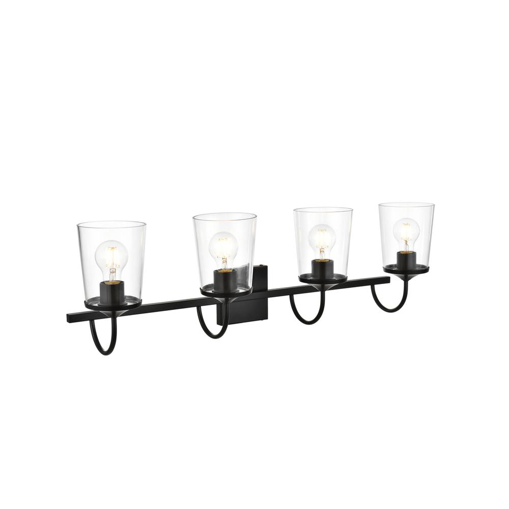 Avani 4 light Black and Clear Bath Sconce. Picture 3