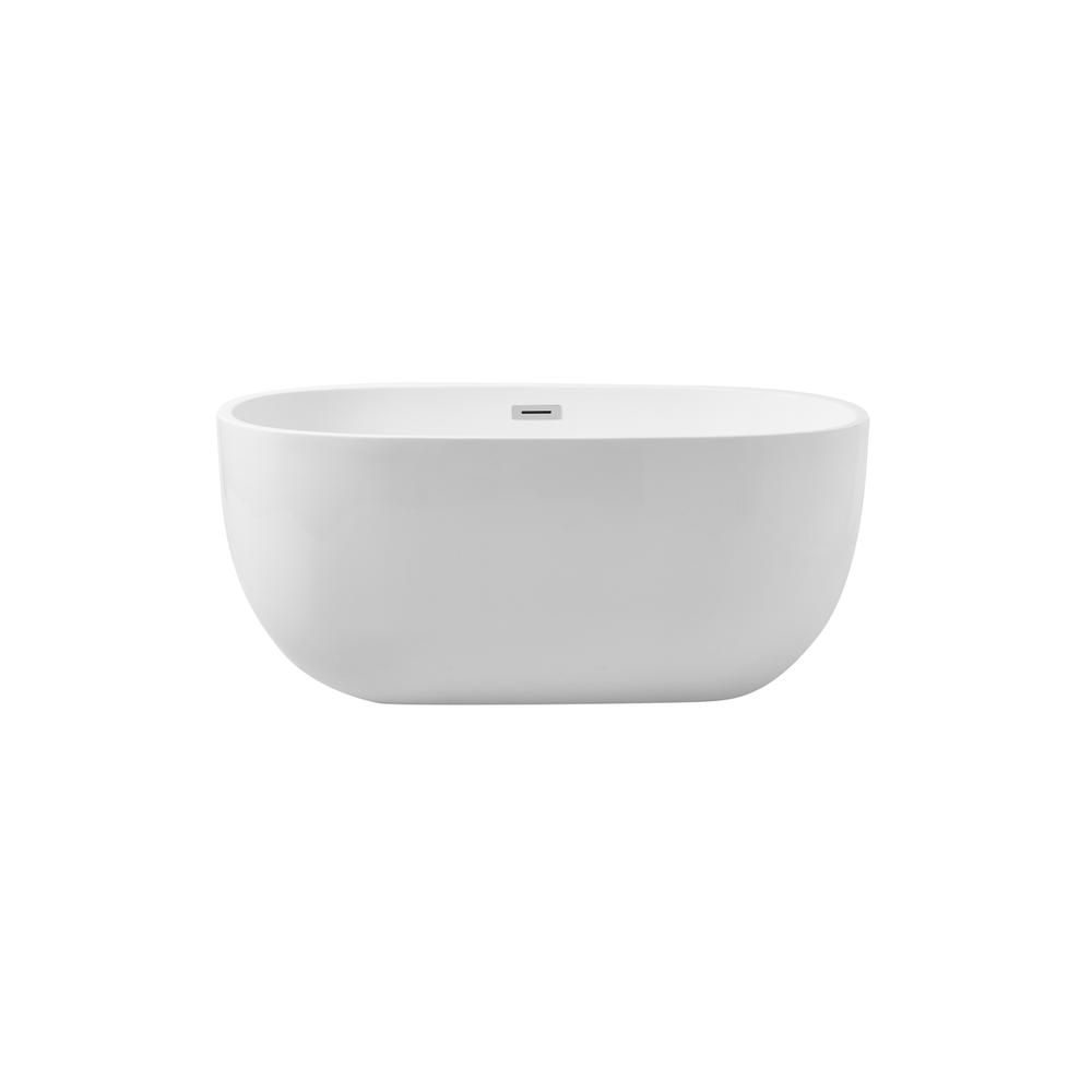 54 inch soaking roll top bathtub in glossy white. Picture 1