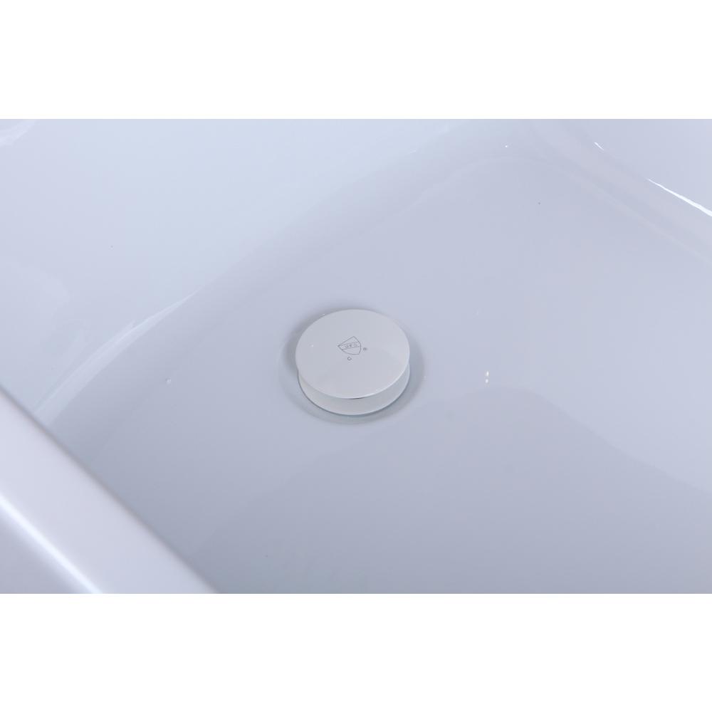 67 inch soaking single slipper rectangular bathtub in glossy white. Picture 12
