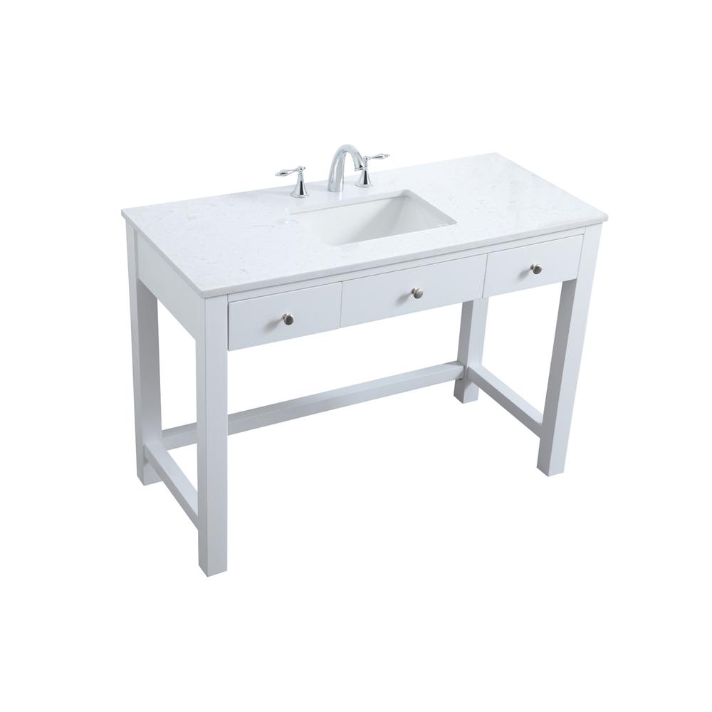 48 Inch ADA Compliant Bathroom Vanity In White. Picture 8
